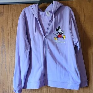 Purple Walt Disney World Mickey Mouse Zip Up Fleece Hoodie size 1X